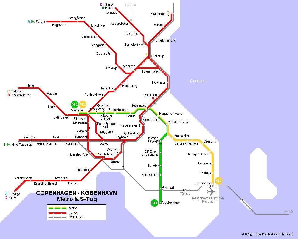 வரைபடம் டென்மார்க் மெட்ரோ