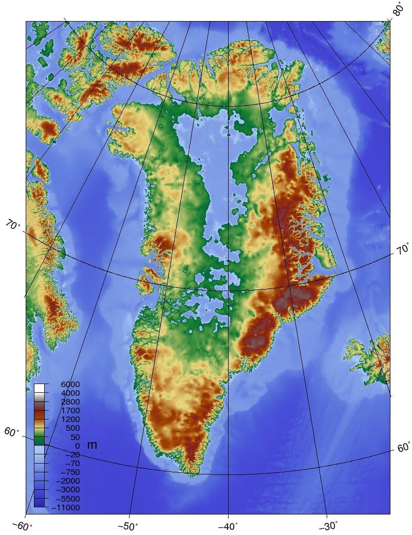 வரைபடம் டென்மார்க் topographic