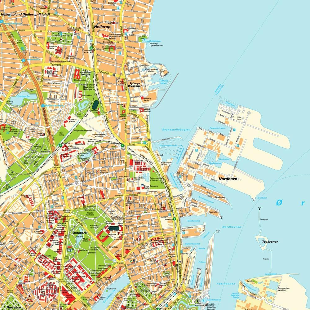 வரைபடம் கோபன்ஹேகன், டென்மார்க்